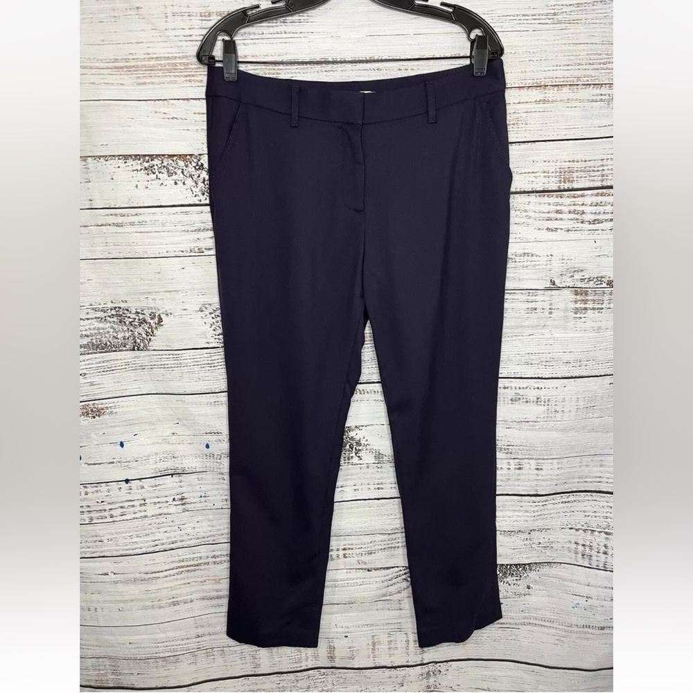 Tory Burch Dress Pants Women's Size 8 Blue Wool Blend Trouser Career Office